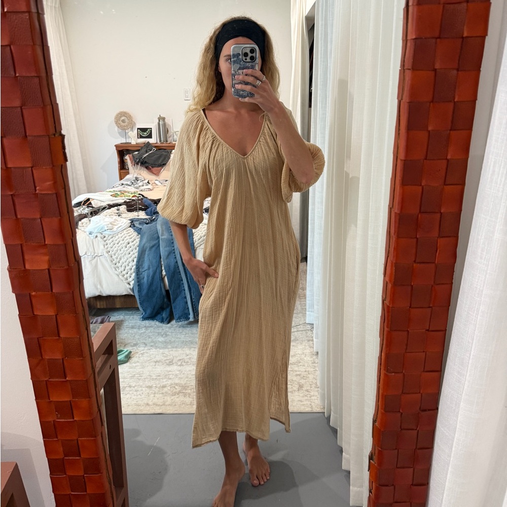 Gillia Tan Maxi Dress with pockets
